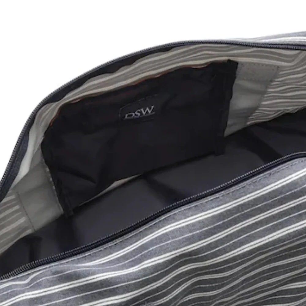 Navy Striped Weekender Travel Bag NWT